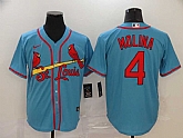 Cardinals 4 Yadier Molina Light Blue 2020 Nike Cool Base Jersey,baseball caps,new era cap wholesale,wholesale hats